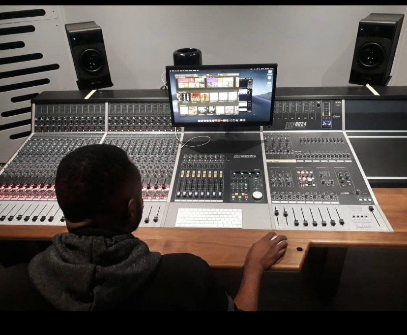 Podcast Studio with microphones